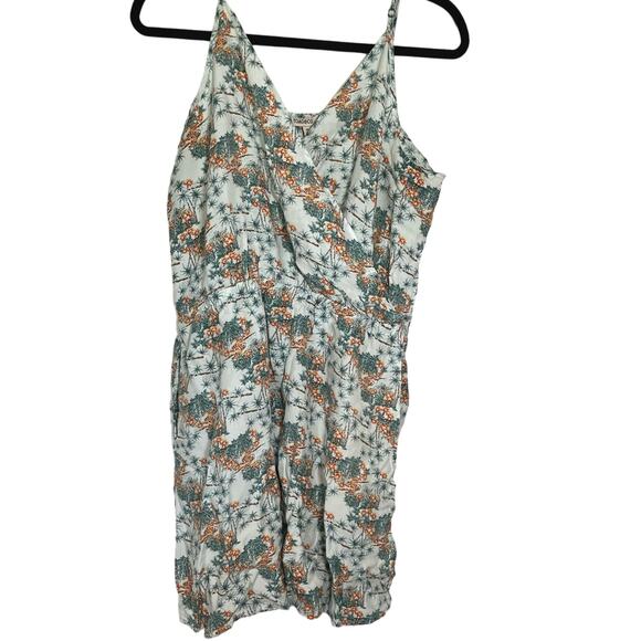 Toad & Co‎ Sundress - Summer Spaghetti Strap Wrap Dress, Floral Organic Sz L - Picture 1 of 8